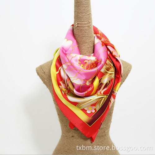 luxury 16mm 110*110cm 16mm square ladies silk neck scarves